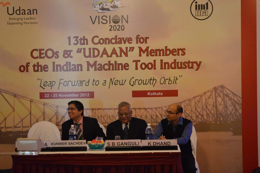 Kunwer Sachdev and S.B. Ganguly on the panel at the 13th Conclave for CEOs, UDAAN Members of the Indian Machine Tool Industry, Kolkata, November 2012