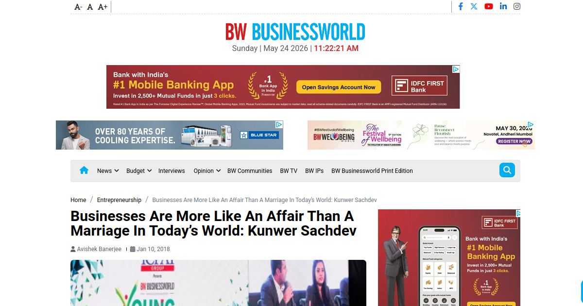 BW Businessworld · Businesses Are More Like An Affair Than A Marriage