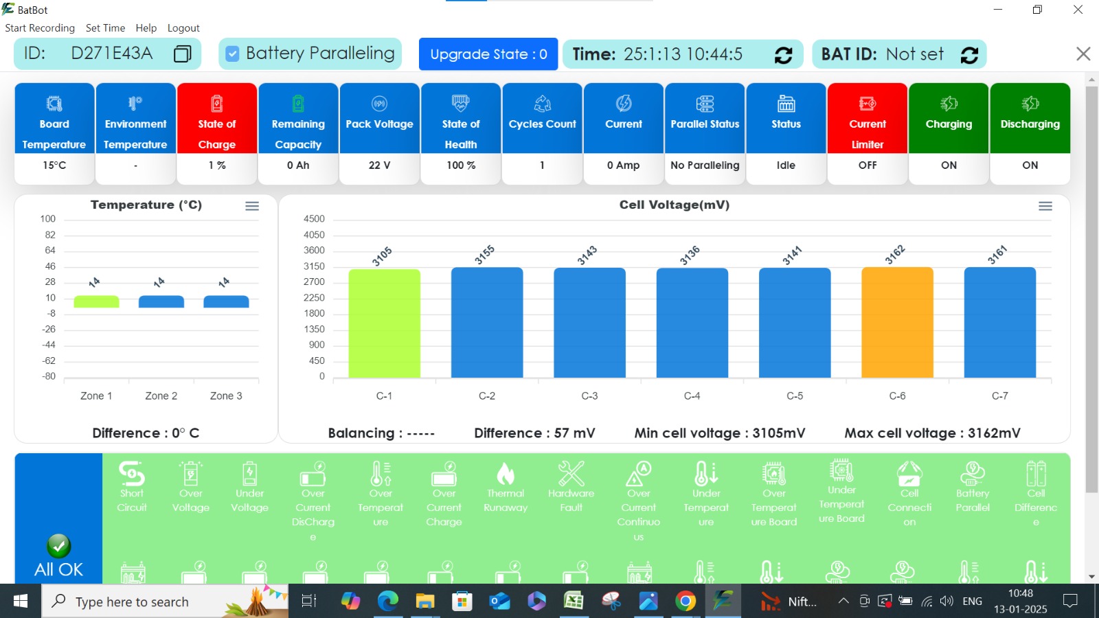 BMS lithium battery monitoring software